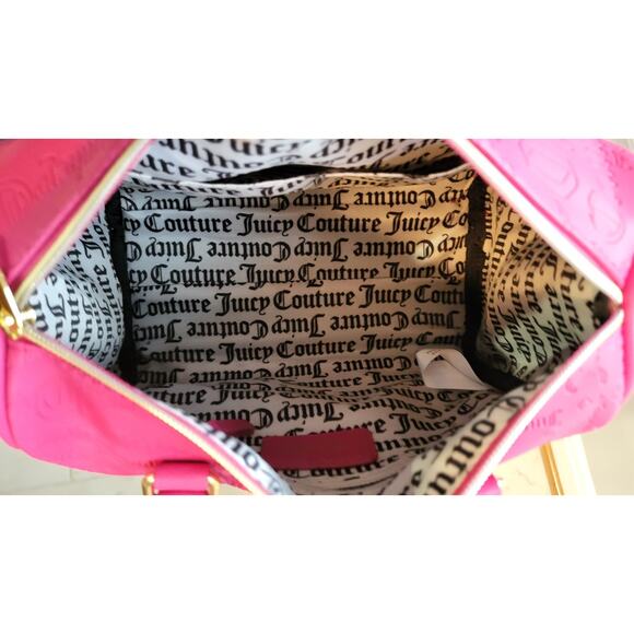 JUICY COUTURE Bag Speedy Satchel - Hot Pink & Matching Wristlet - Picture 11 of 16
